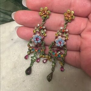 Colorful Floral Chandelier Earrings
